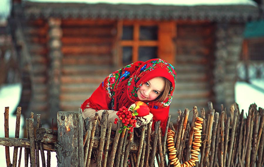 Sexy girl Women in Slavic costumes in Wutsunomiya